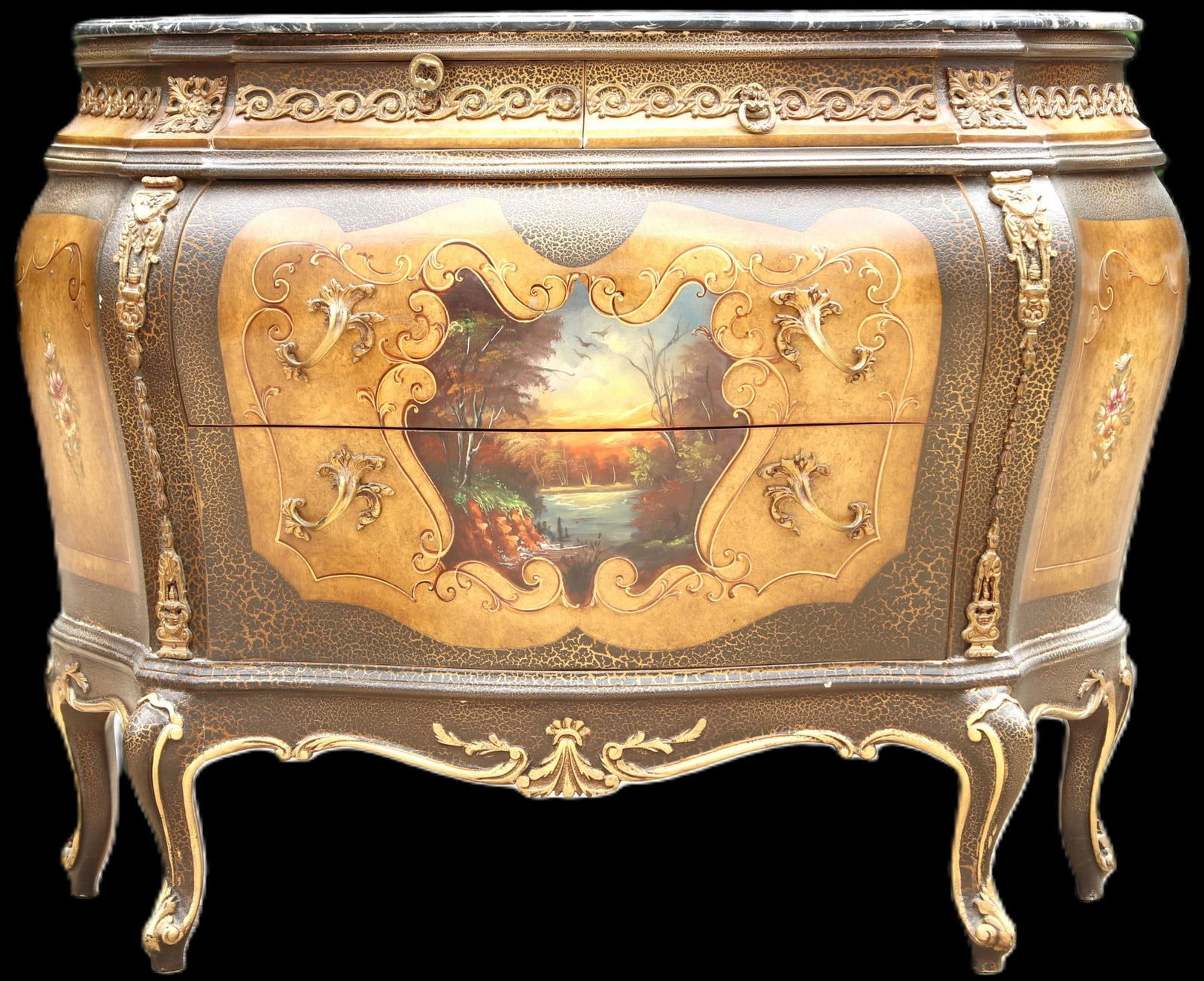 VINTAGE BOMBE' PAINTED CHEST (1 of 6)