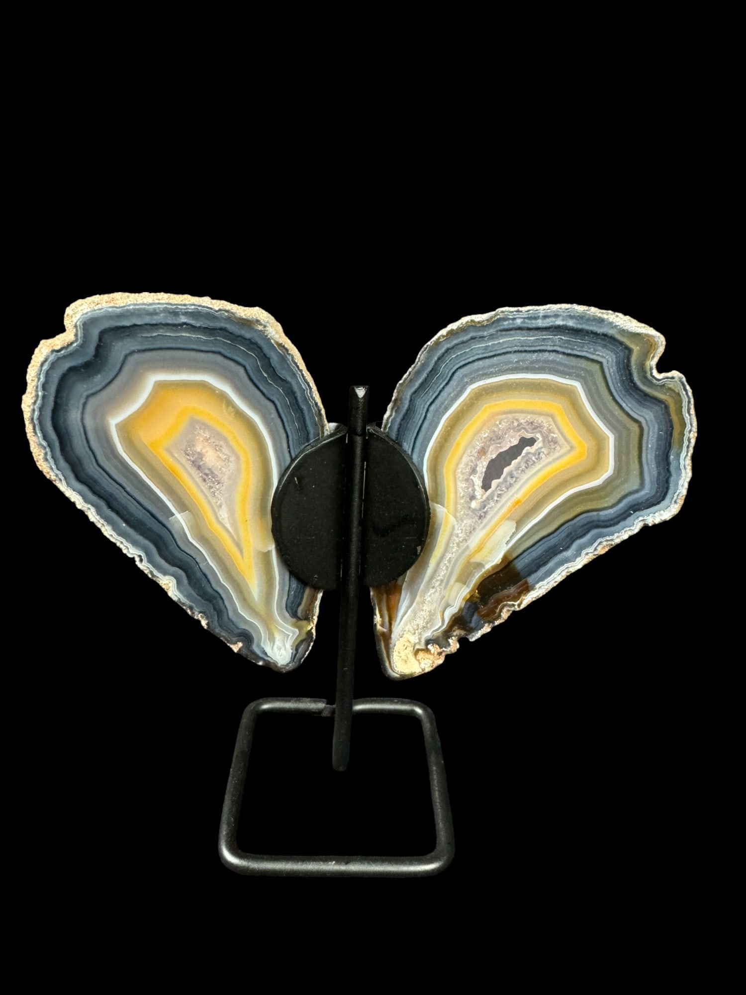 AGATE BUTTERFLY ON STAND: AGATE BUTTERFLY ON STAND. Height: 6