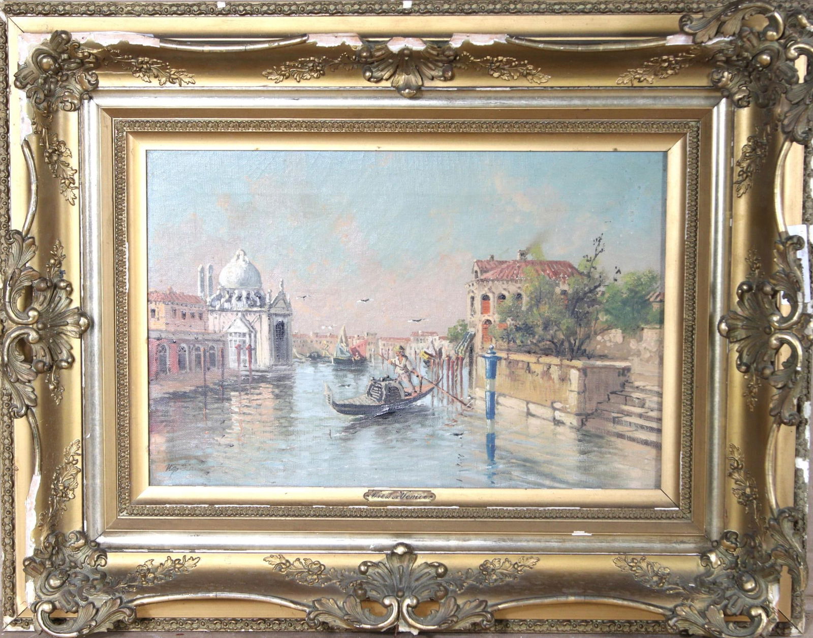 ANTIQUE VIEW OF VENICE PAINTING (1 of 3)