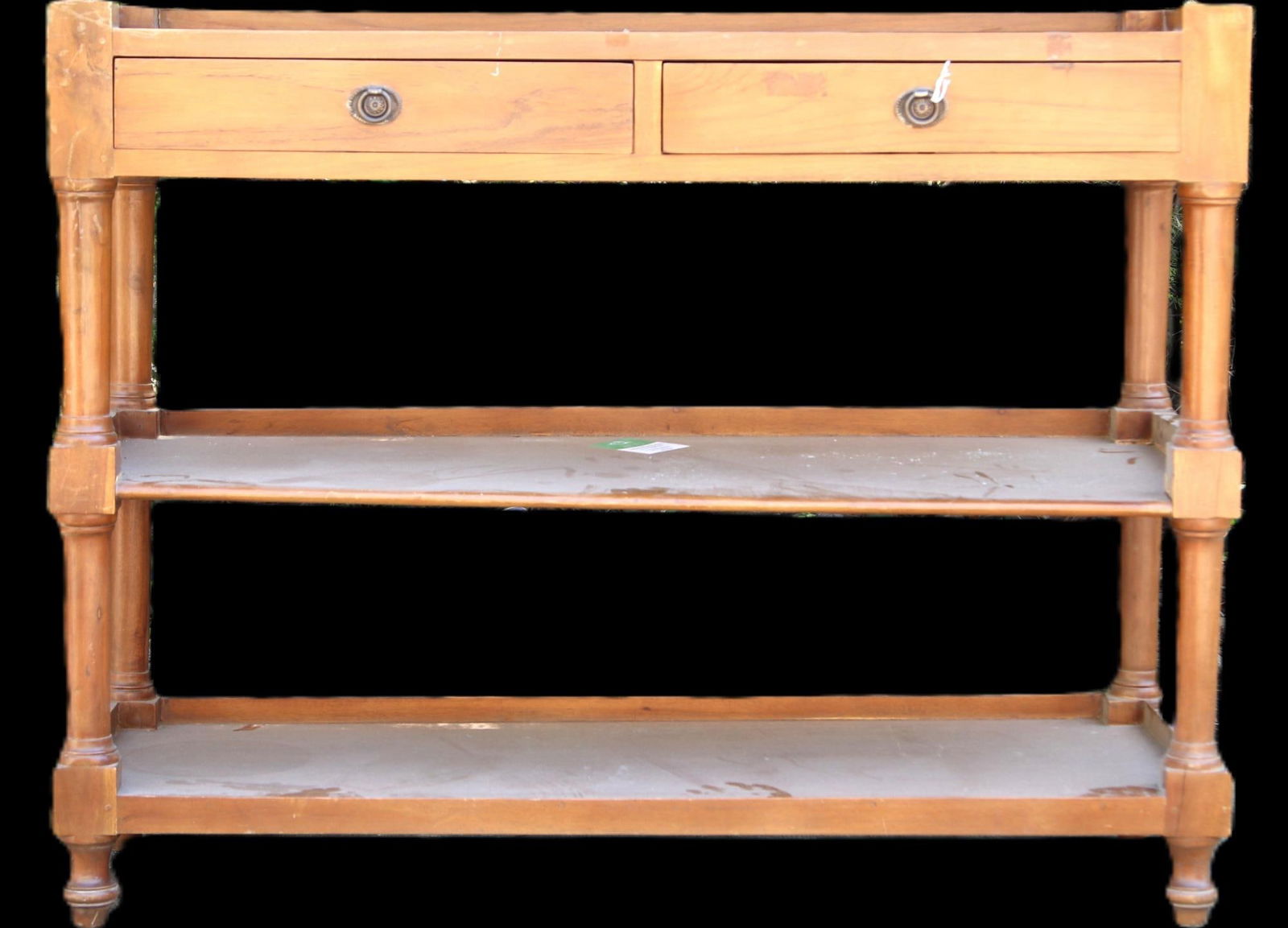 3 TIER BUTLERS TROLLEY: 3 TIER BUTLERS TROLLEY. Height: 37 1/2 in. by Width: 48 in. by Depth: 18 in.