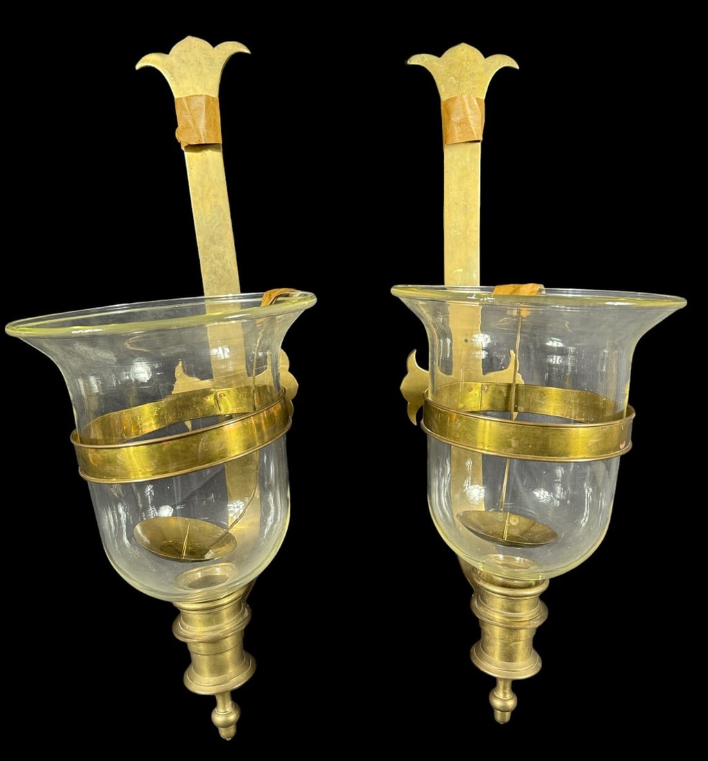 PAIR OF 1970'S CHAPMAN BRASS CANDLE SCONCES (1 of 4)