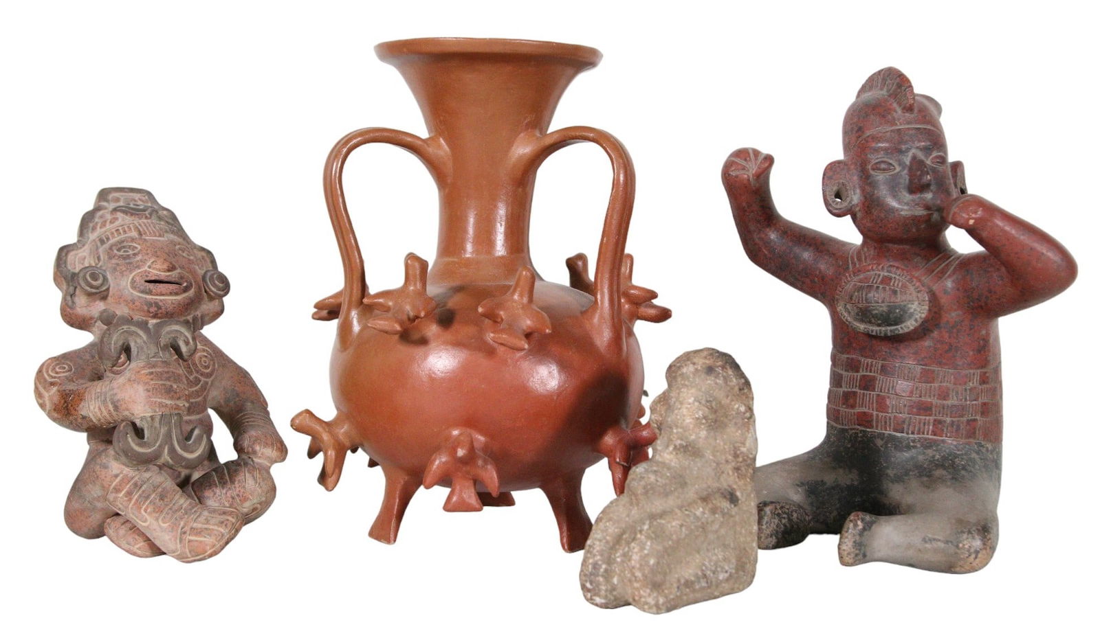 FOUR PRE-COLUMBIAN STYLE COLIMA MEXICO CLAY PIECES (1 of 12)