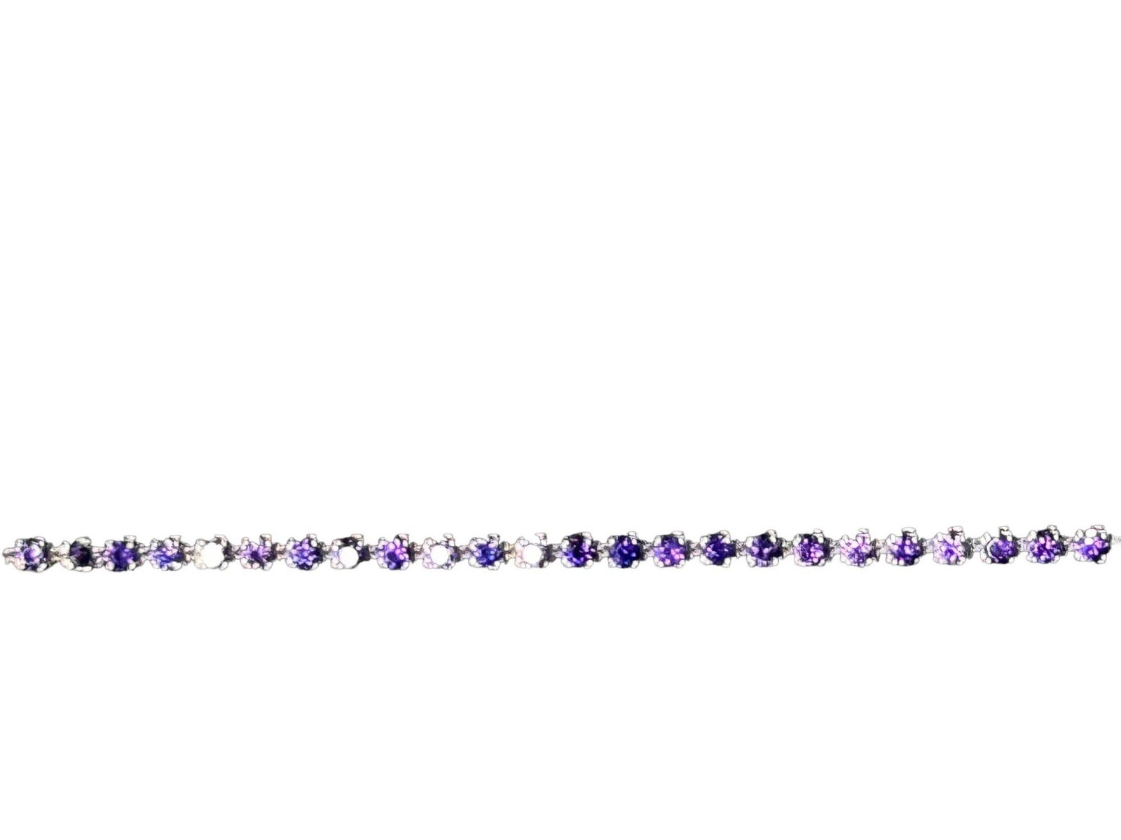 CZ AMETHYST TENNIS BRACELET: CZ AMETHYST TENNIS BRACELET. Height: 1/8 in. by Width: 7 1/8 in.