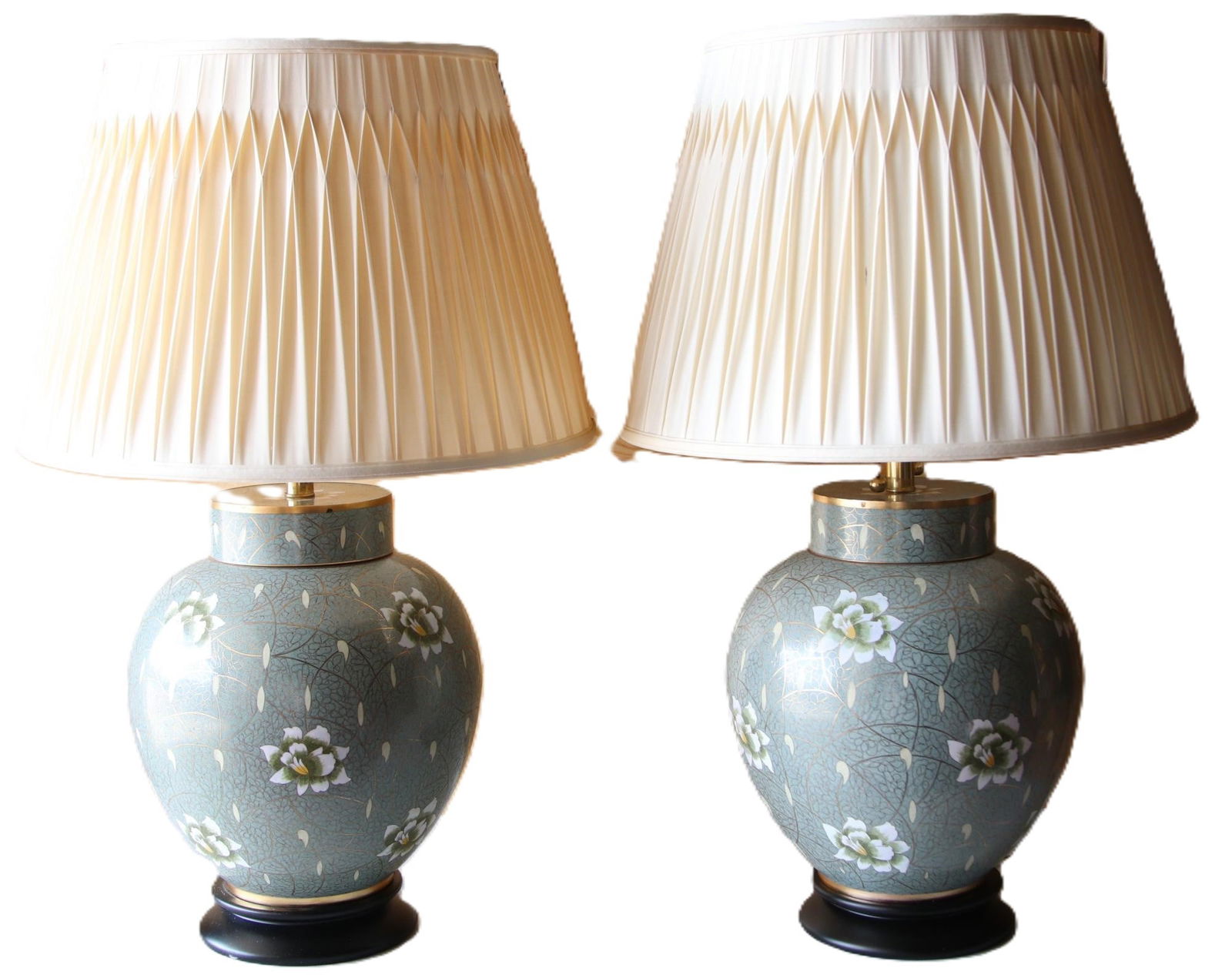 PAIR OF VINTAGE CLOISONNE LAMPS (1 of 5)