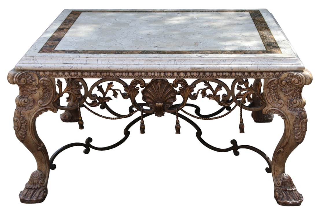 MAITLAND-SMITH MARBLE TOP COFFEE TABLE (1 of 6)