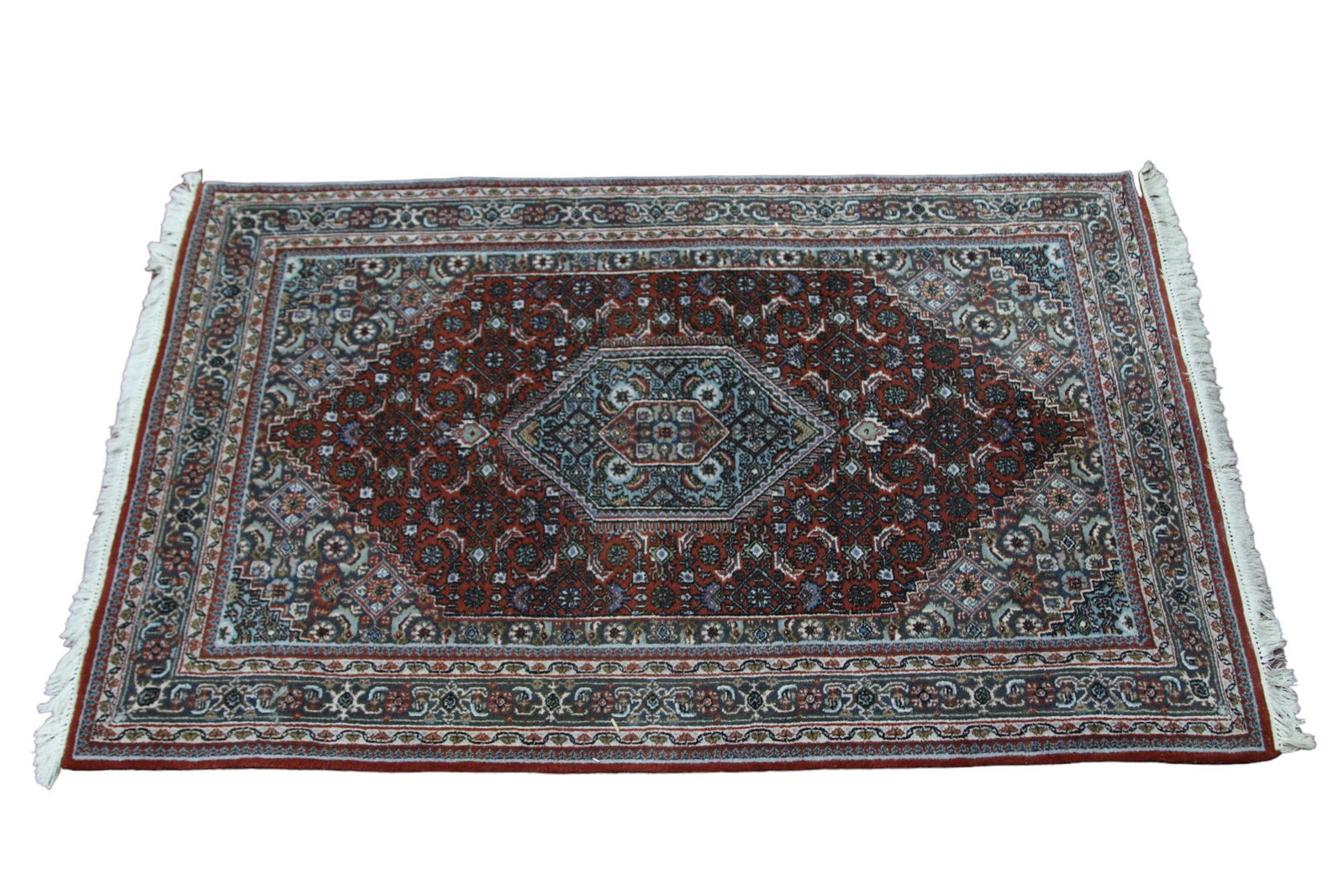 ANTIQUE PERSIAN BIJAR HAND KNOTTED RUG: ANTIQUE PERSIAN BIJAR HAND KNOTTED RUG. Height: 73 in. by Width: 48 in.