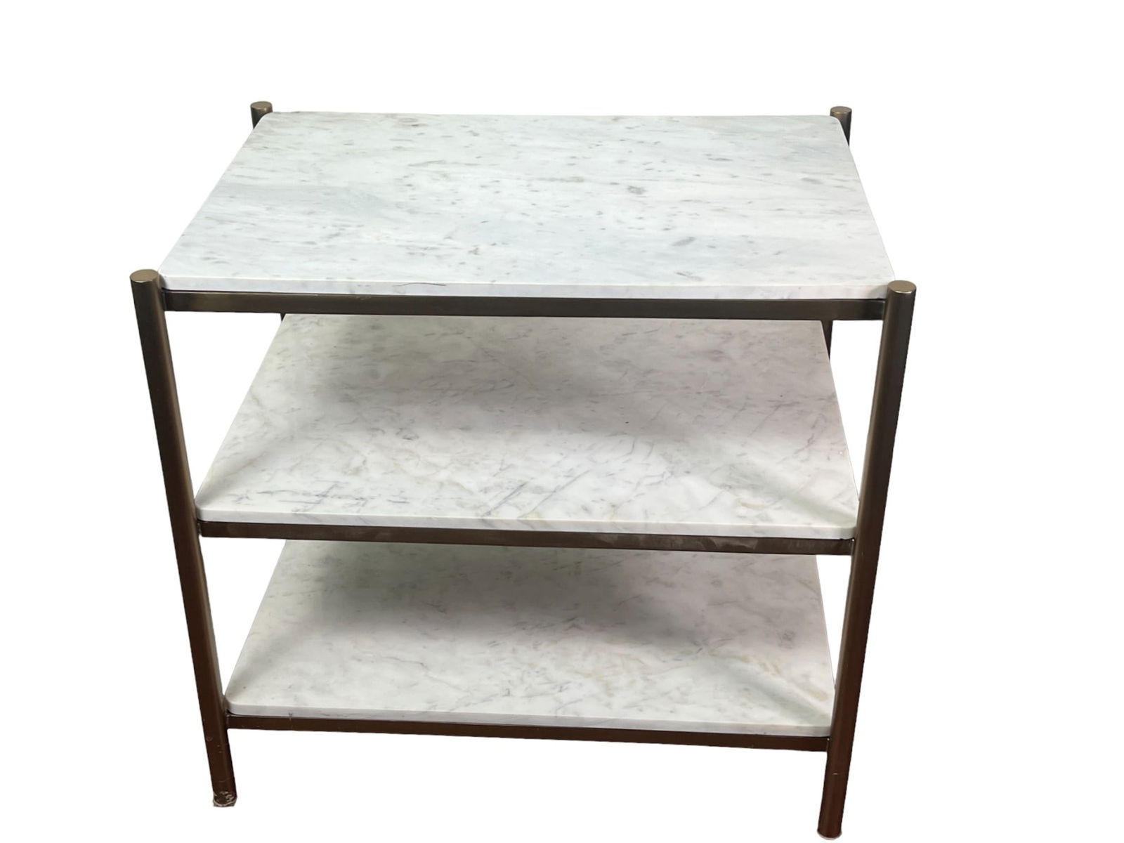 THREE-TIER MARBLE TABLE WITH GOLD FRAME (1 of 2)