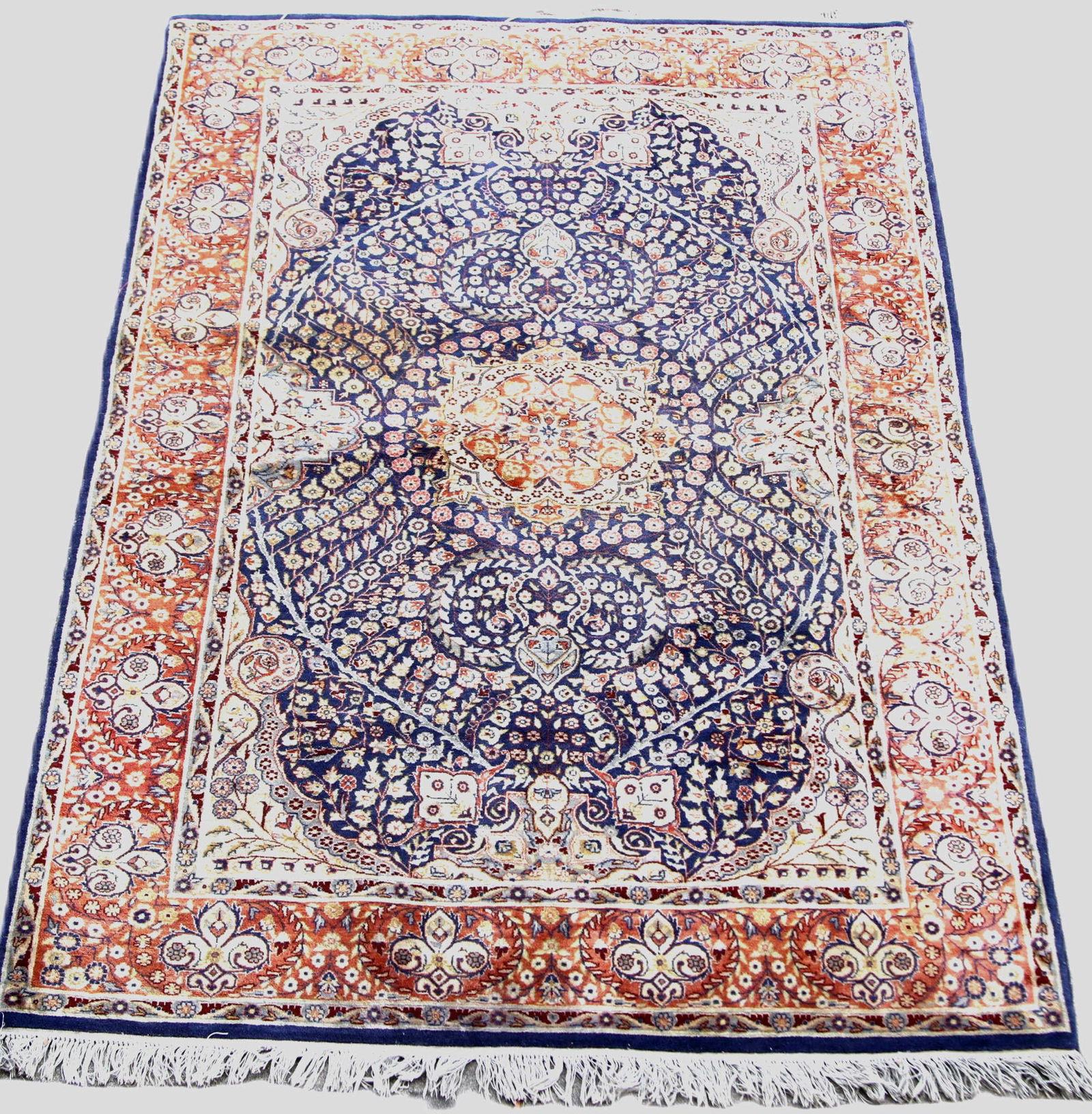 HAND KNOTTED BLUE KASHAN PERSIAN RUG (1 of 6)