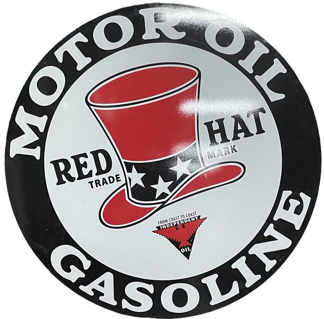 RED HAT MOTOR OIL GASOLINE BAKED ENAMEL (1 of 2)