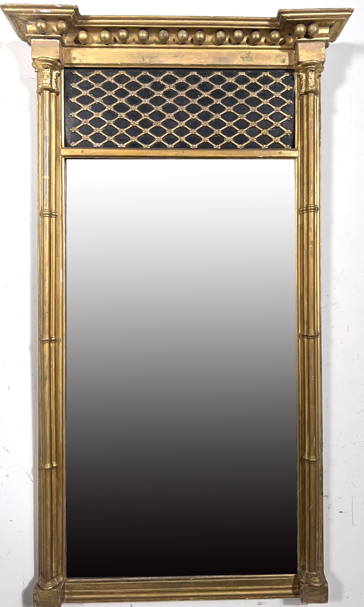 TRICOLOR GOLD GILT AND BLACK HALLWAY MIRROR (1 of 4)