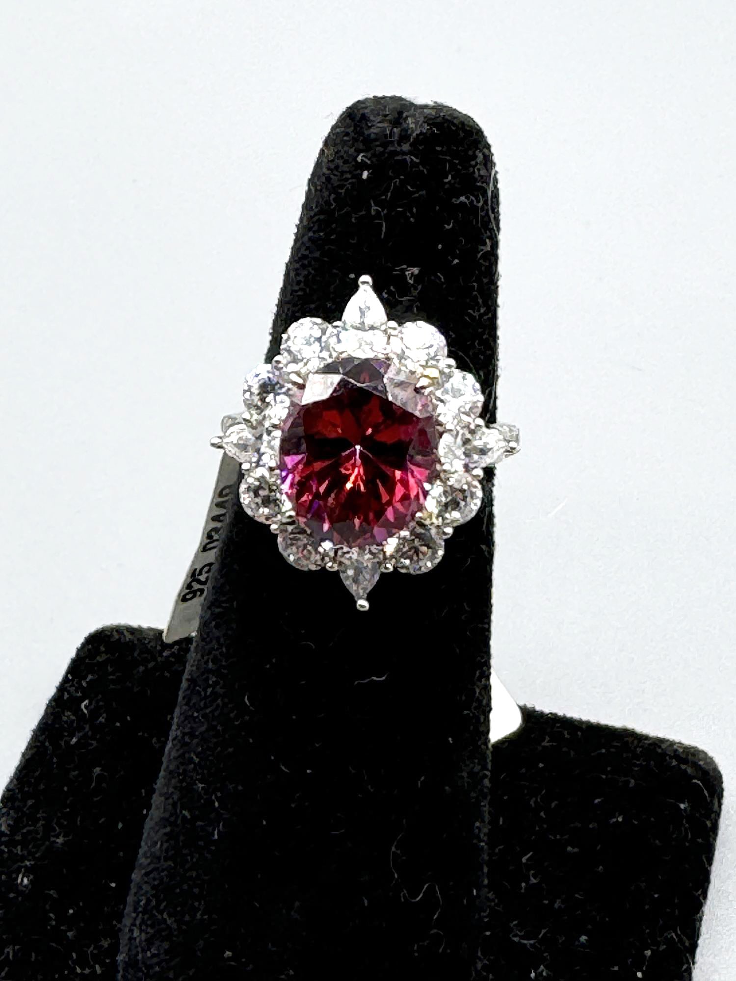 RUBY AND DIAMONDS STYLE RING IN STERLING (1 of 3)