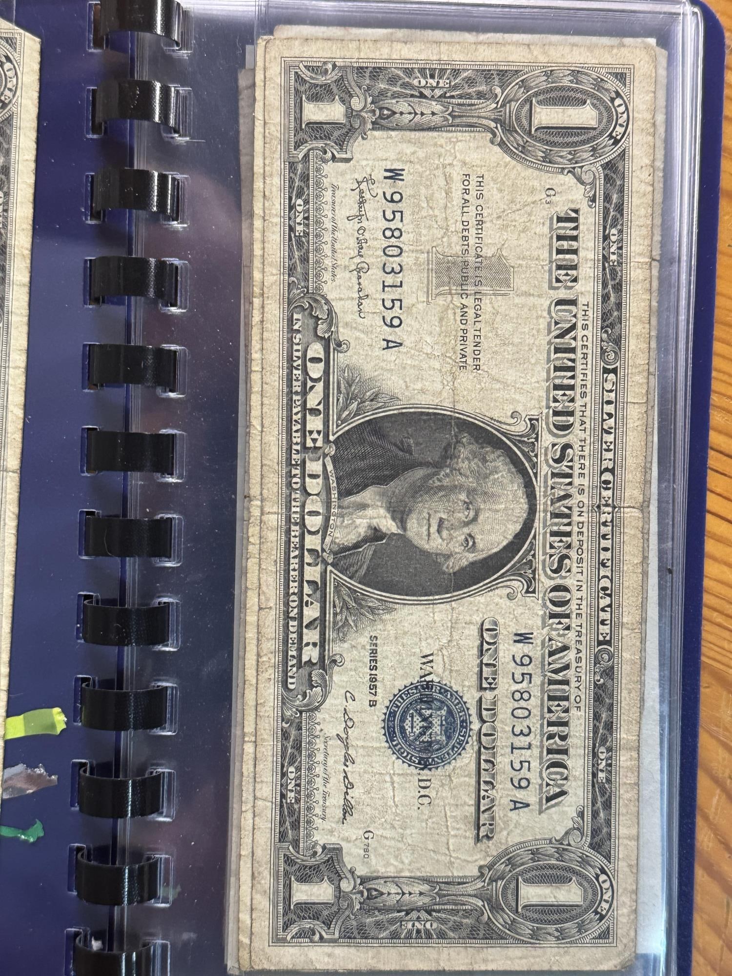 Book of 1$ and 5$ silver certs 1957 & 1963 (1 of 20)