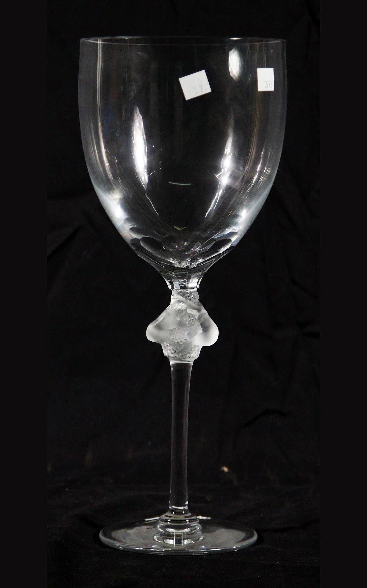 SIGNED  LALIQUE ROXANNE STEMMED VASE (1 of 4)