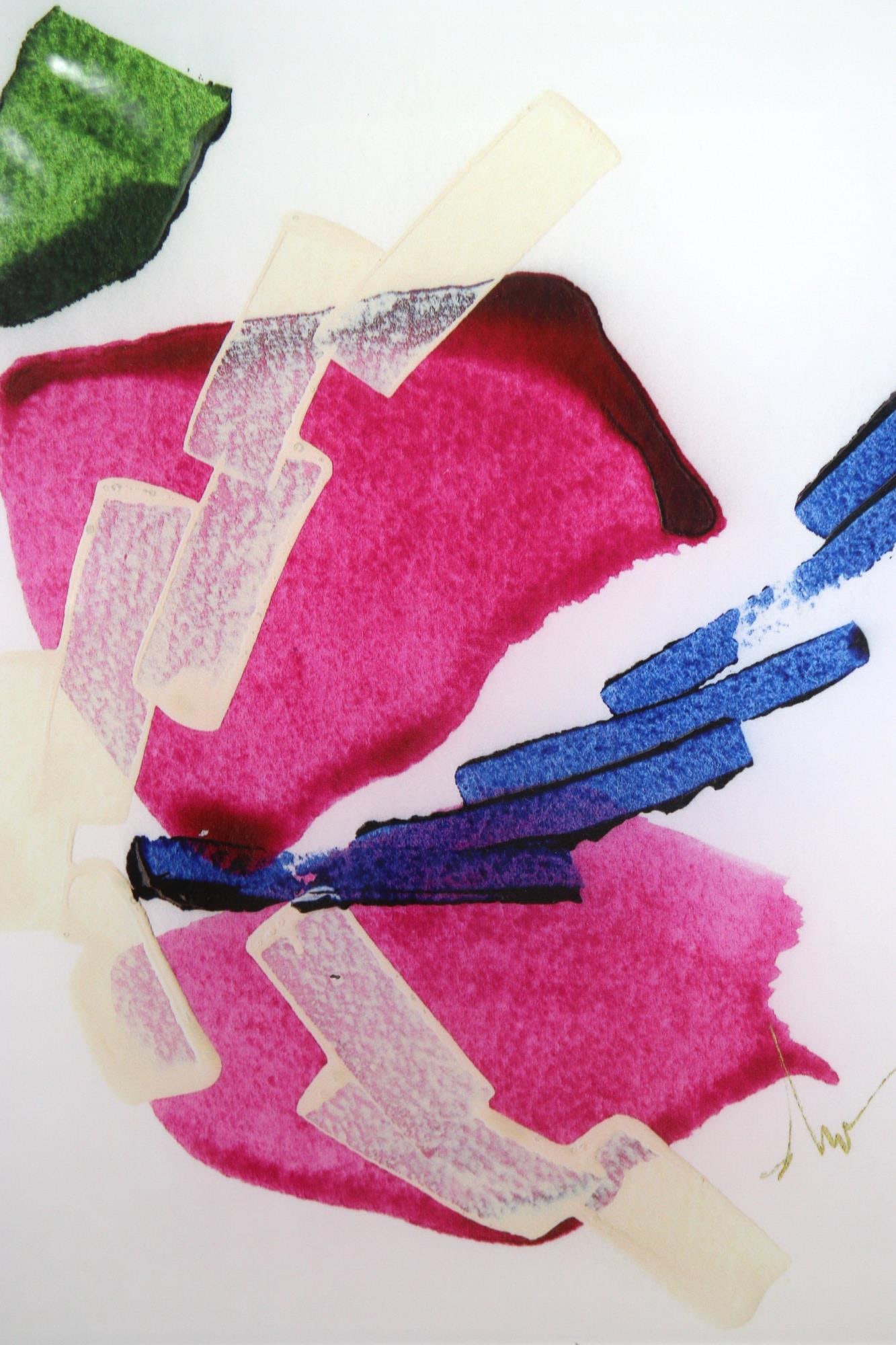 BETH WINTERBURN ABSTRACT ACRYLIC ON LUCITE: BETH WINTERBURN ABSTRACT ACRYLIC ON LUCITE. Height: 24 in. by Width: 24 in.