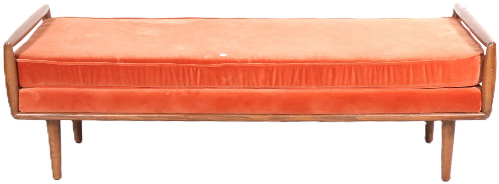 ARTICLE ANSA BENCH IN ORANGE ULTRA SUEDE (1 of 4)