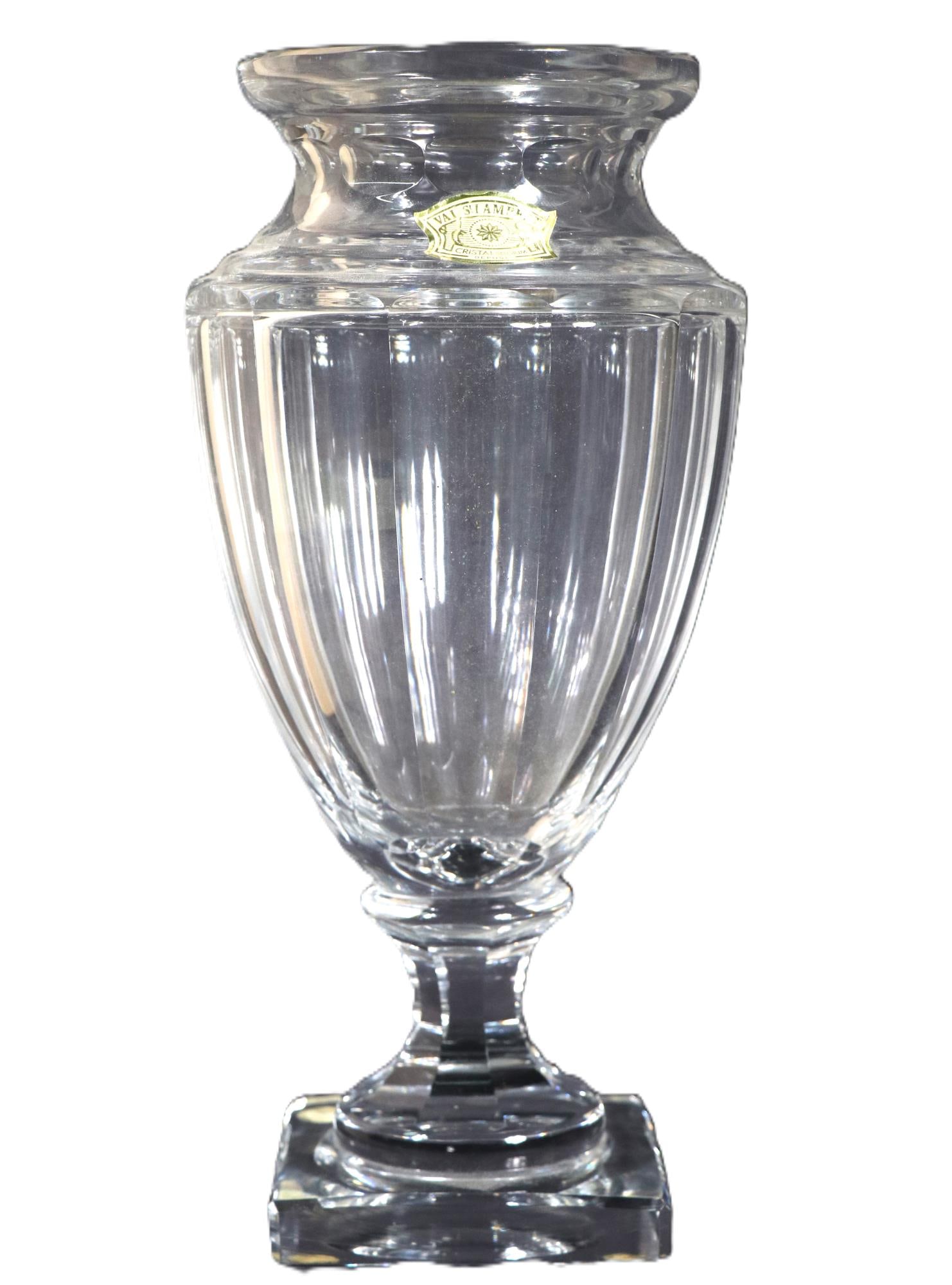VAL ST. LAMBERT CUT CRYSTAL VASE (1 of 5)