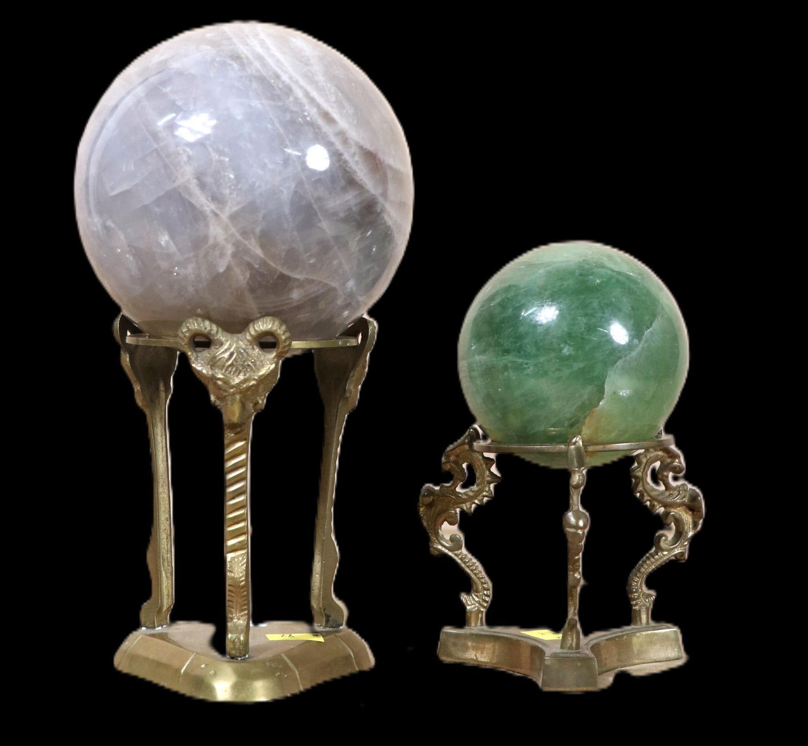 TWO CRYSTAL SPHERE ON STANDS (1 of 5)