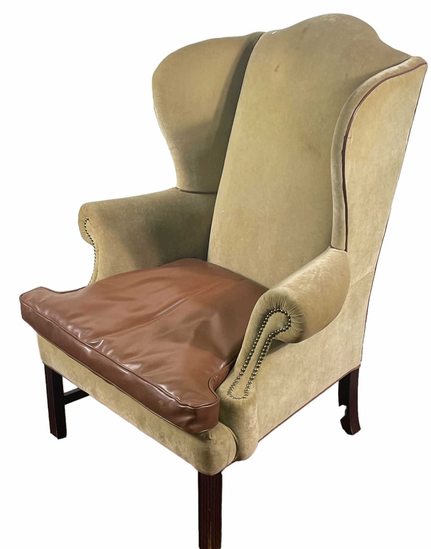 WINGBACK CHAIR: WINGBACK CHAIR. Height: 49.25 in. by Width: 38 in. by Depth: 31 in.