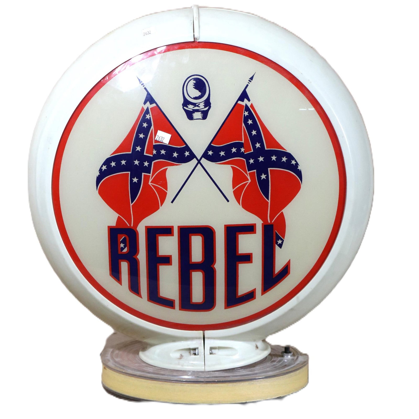 REBEL GAS/HUDSON OIL GLOBE: REBEL GAS/HUDSON OIL GLOBE Height: 18 in. by Width: 16 in. by Depth: 9.5 in