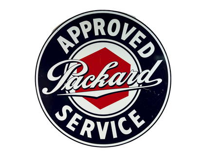 PACKARD SINGLE SIDE METAL & ENAMEL SIGN: PACKARD SINGLE SIDE METAL & ENAMEL SIGN. Height: 48