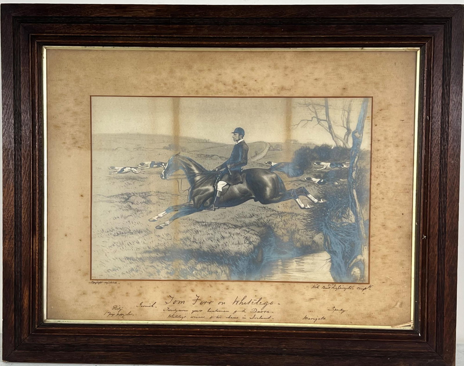 EQUESTRIAN FOX HUNT PRINT: EQUESTRIAN FOX HUNT PRINT. Height: 30 in. by Width: 38.5 in. by Depth: 2 in.
