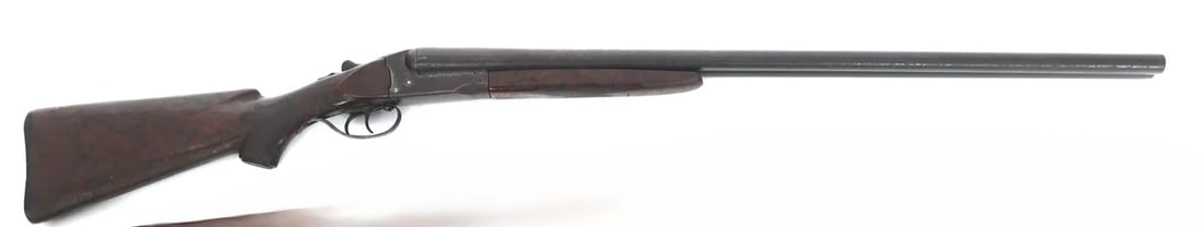 STEVENS 12 GA SIDE BY SIDE MODIFIED CHOKE: STEVENS 12 GA SIDE BY SIDE MODIFIED CHOKE WITH DOUBLE BEAD FRONT SIGHT HAS CRACK IN STALK SERIAL #NSN (L408)