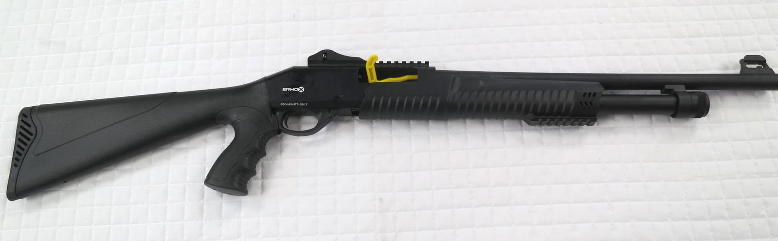 ERMOX X PRO T 12 GA 18.5" PUMP ACTION SHOTGUN: ERMOX X PRO T 12 GA 18.5" PUMP ACTION SHOTGUN PISTOL GRIP STOCK BLACK. SERIAL #630-H24PT-5953. (L359)