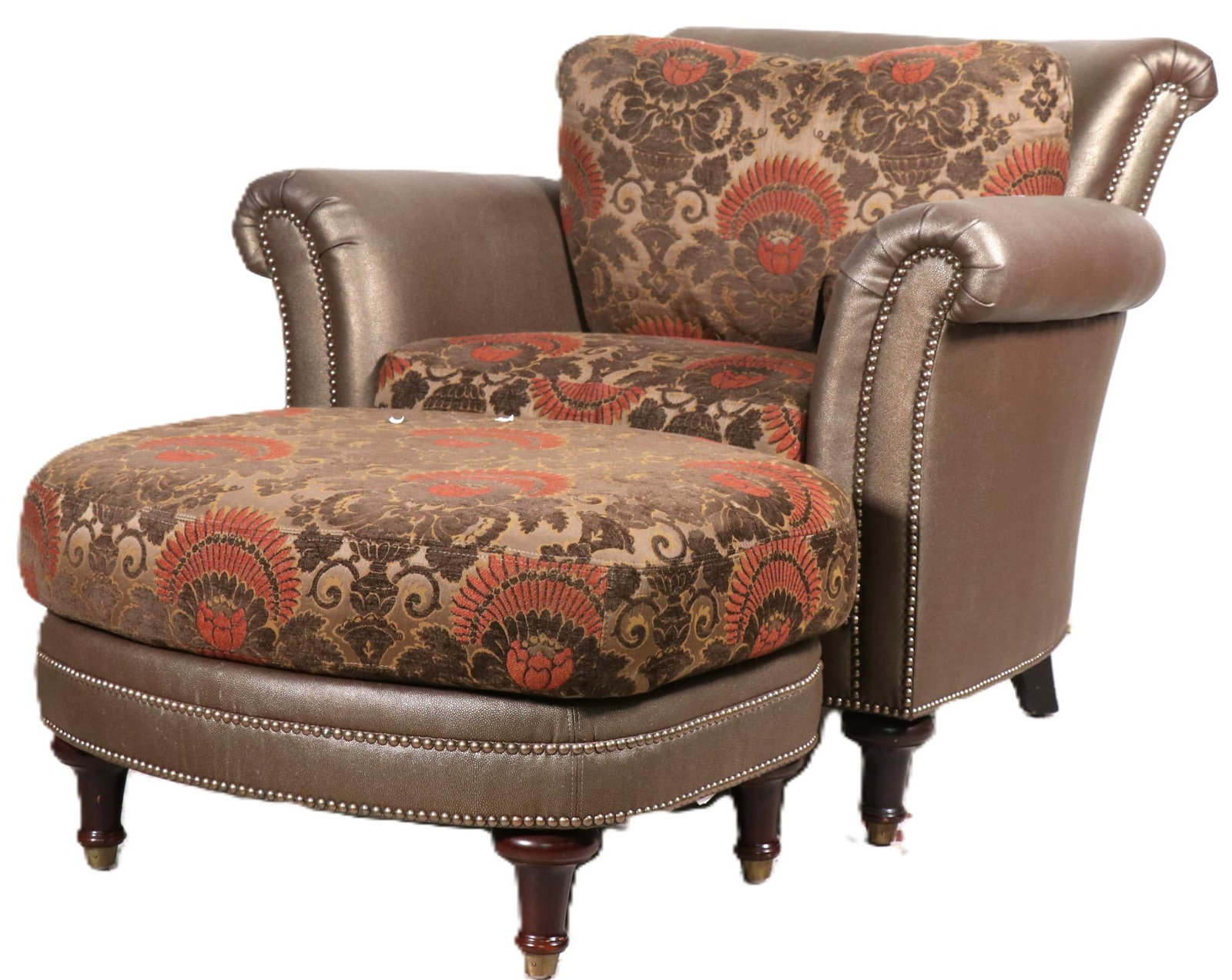 CHADDOCK FERGUSAN COPELAND COLLECTION CHAIR: CHADDOCK FERGUSAN COPELAND COLLECTION CLUB CHAIR & OTTOMAN. Height: 35 in. by Width: 41 in. by Depth: 41 in.
