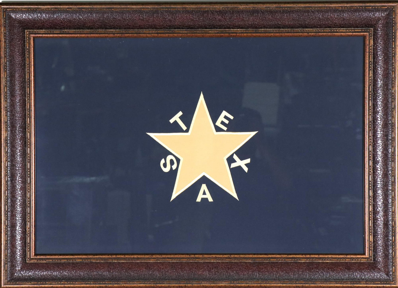 LARGE ZAVALA TEXAS FLAG FRAMED: LARGE ZAVALA TEXAS FLAG FRAMED Height: 30.5 in. by Width: 42 in