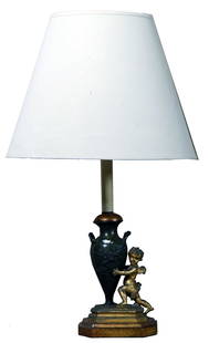 ANTIQUE PUTI VASE NOW A LAMP: ANTIQUE PUTI VASE NOW A LAMP. Height: 24 in. by Width: 15 in. by Depth: 15 in.