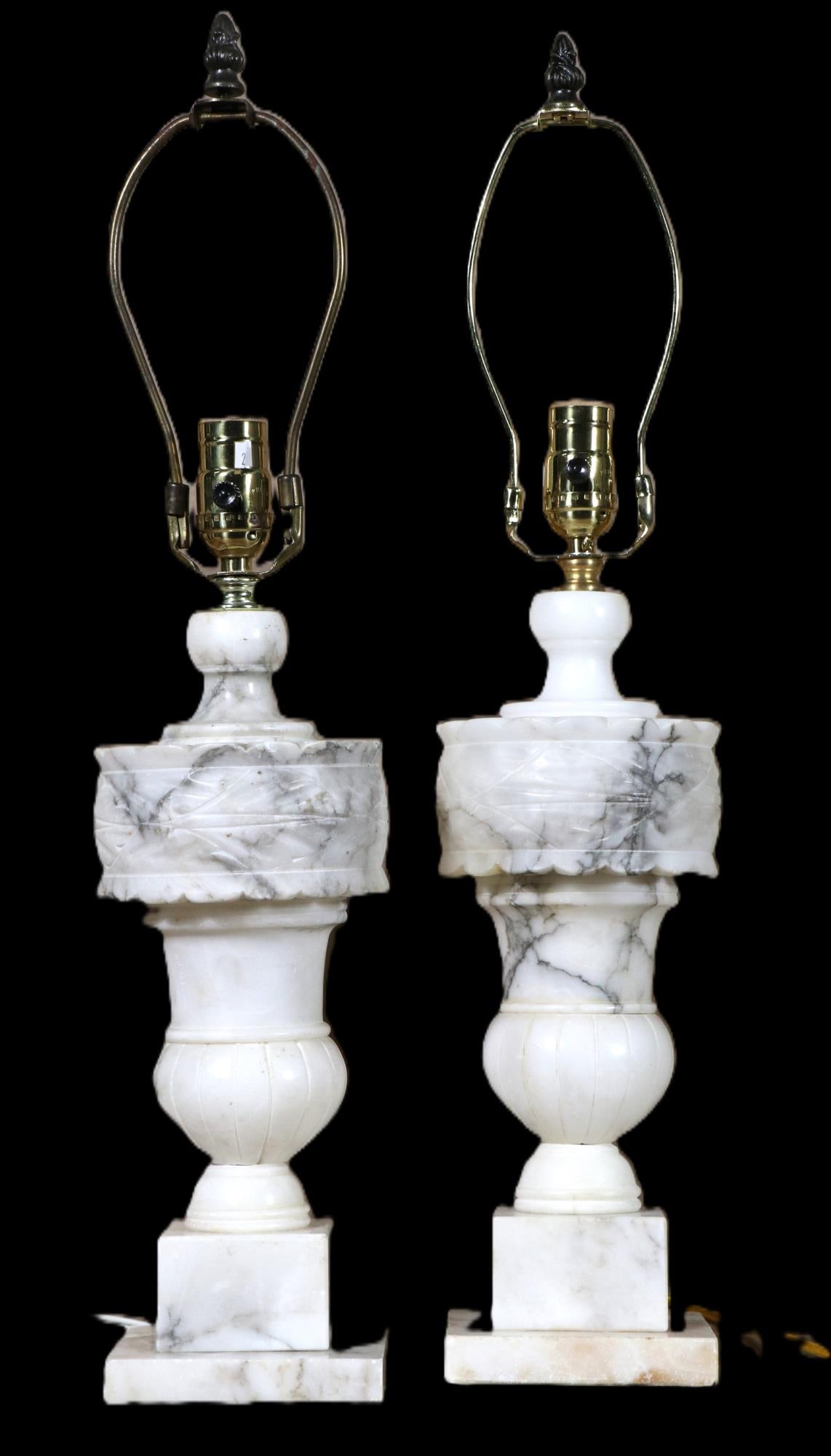 LOT OF TWO MARBLE TABLE LAMPS (1 of 3)