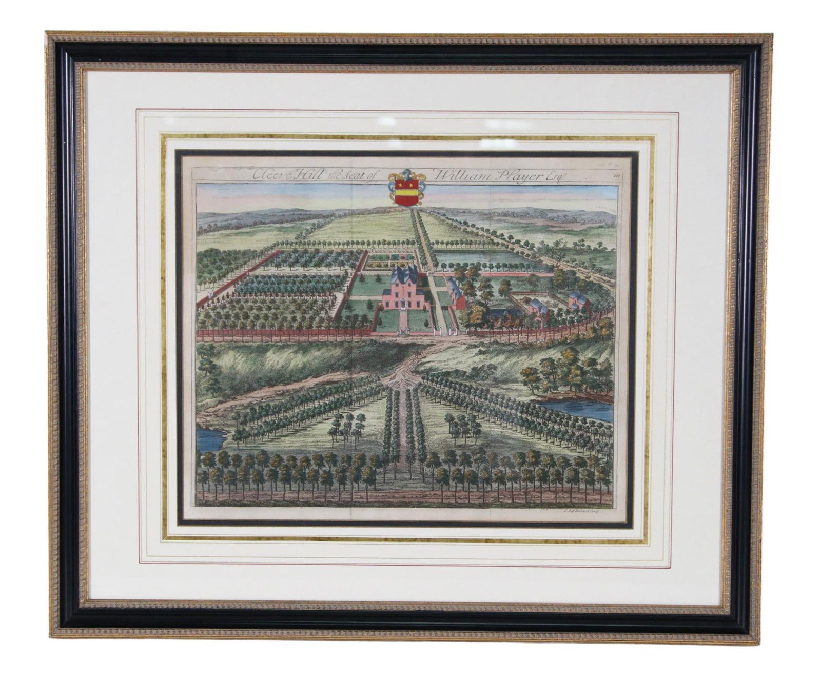 JOHANNES KIP HAND COLORED ENGRAVING LONDON ESTATE (1 of 6)