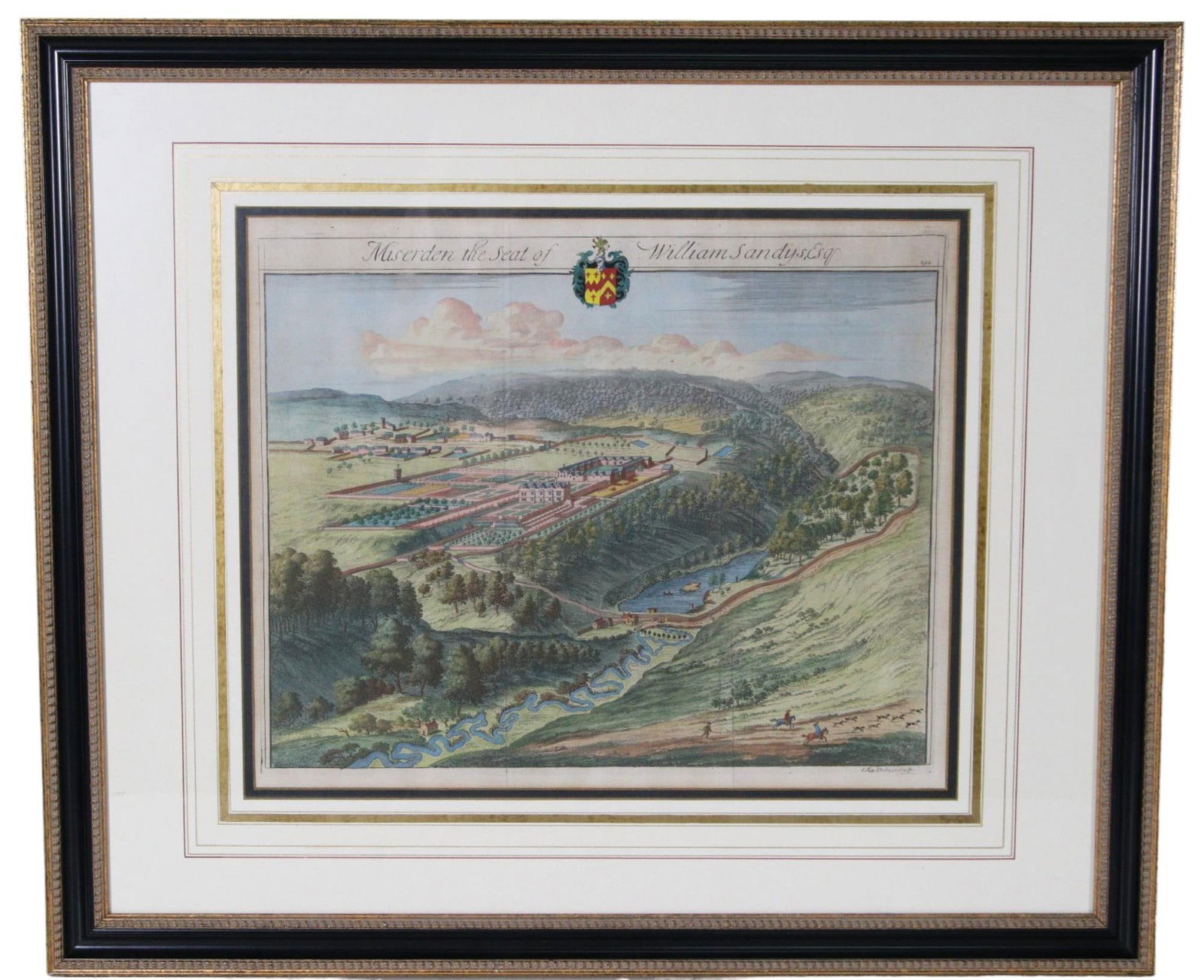 JOHANNES KIP HAND COLORED ENGRAVING LONDON ESTATE (1 of 5)