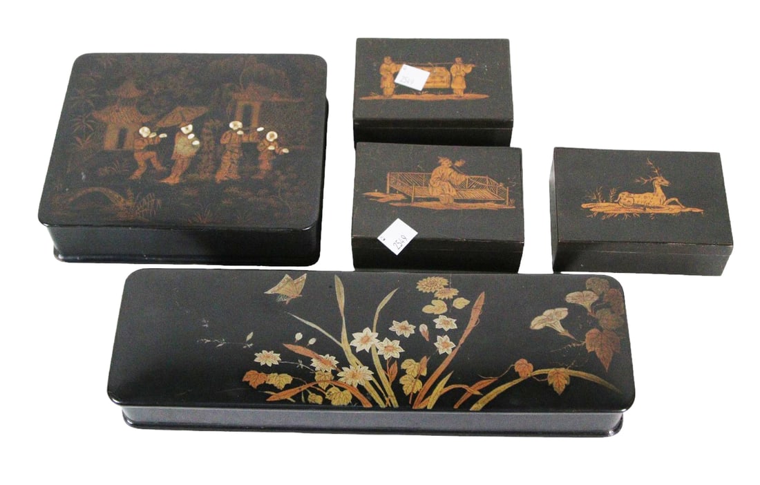19th CENTURY JAPANESE STYLE LACQUER BOXES (1 of 5)