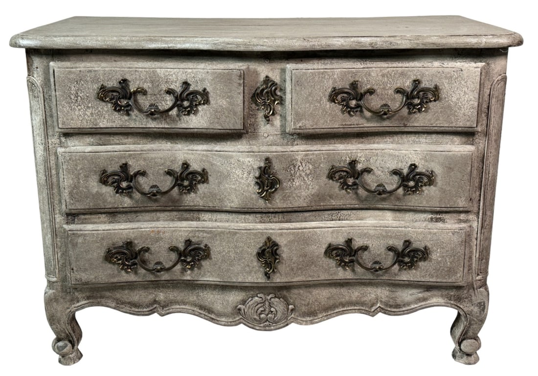 ANTIQUE FRENCH PAINTED CHEST OF DRAWERS (1 of 7)