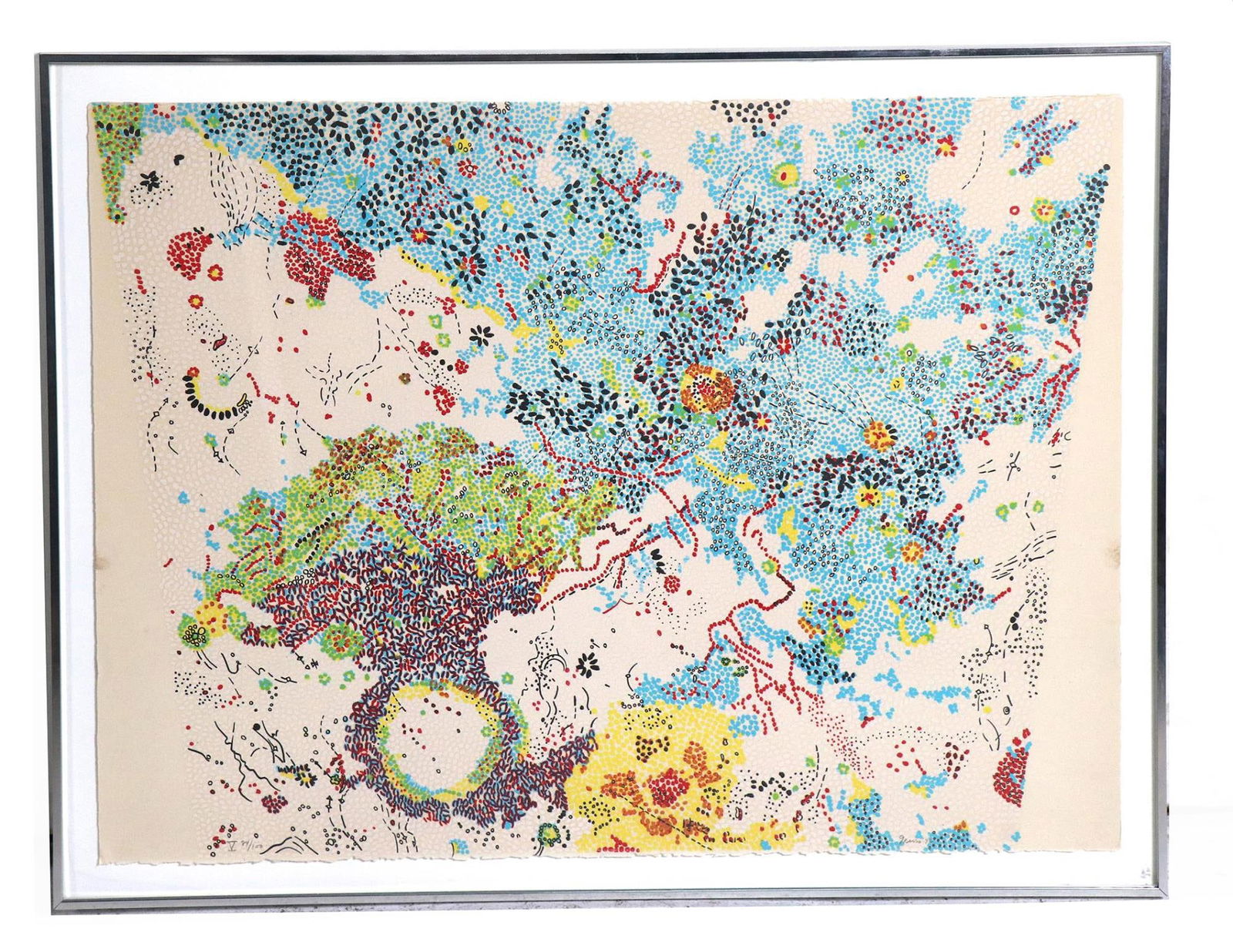 NANCY GRAVES ABSTRACT SILKSCREEN, EDITION #84/100 (1 of 4)