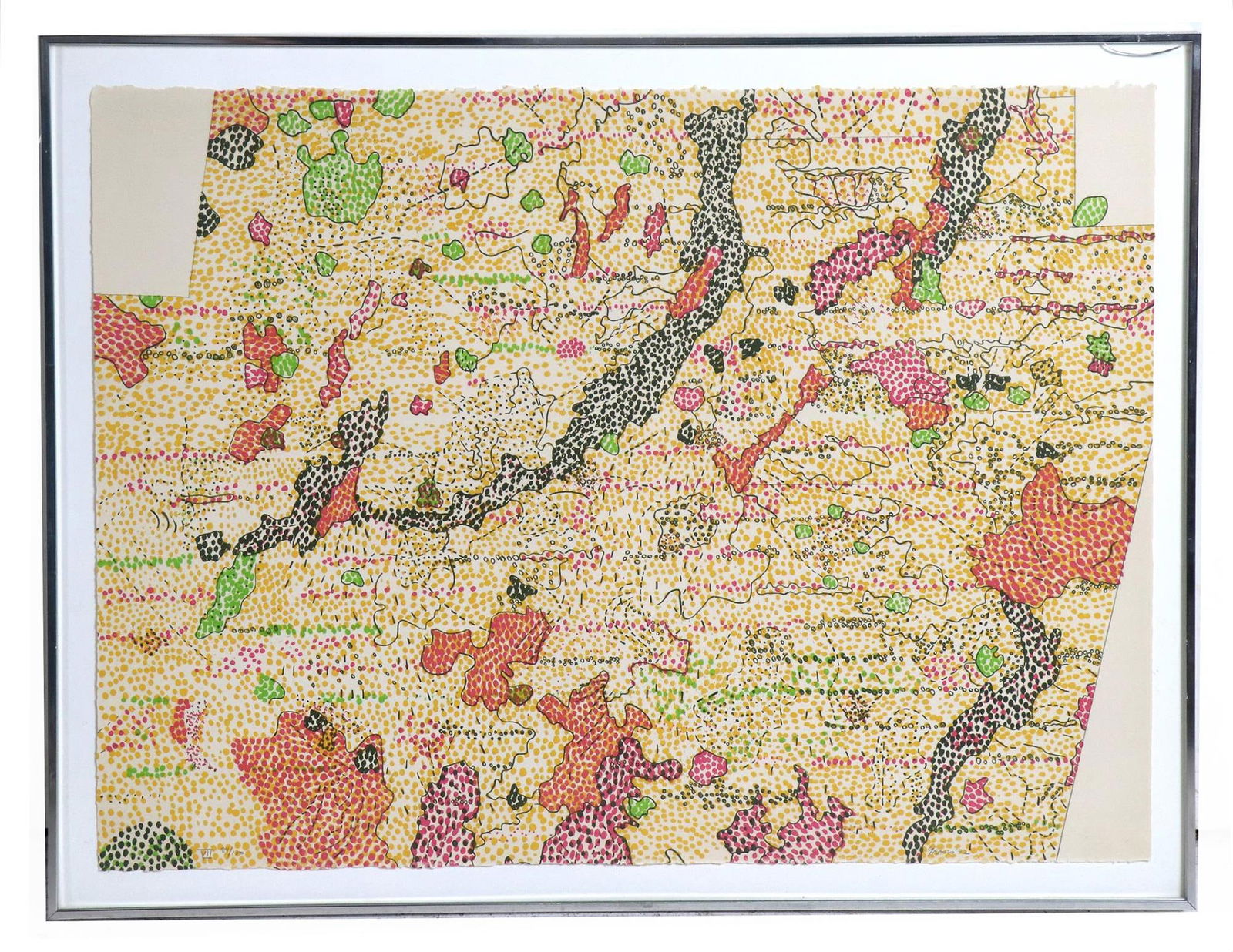 NANCY GRAVES ABSTRACT SILKSCREEN, EDITION #84/100 (1 of 3)