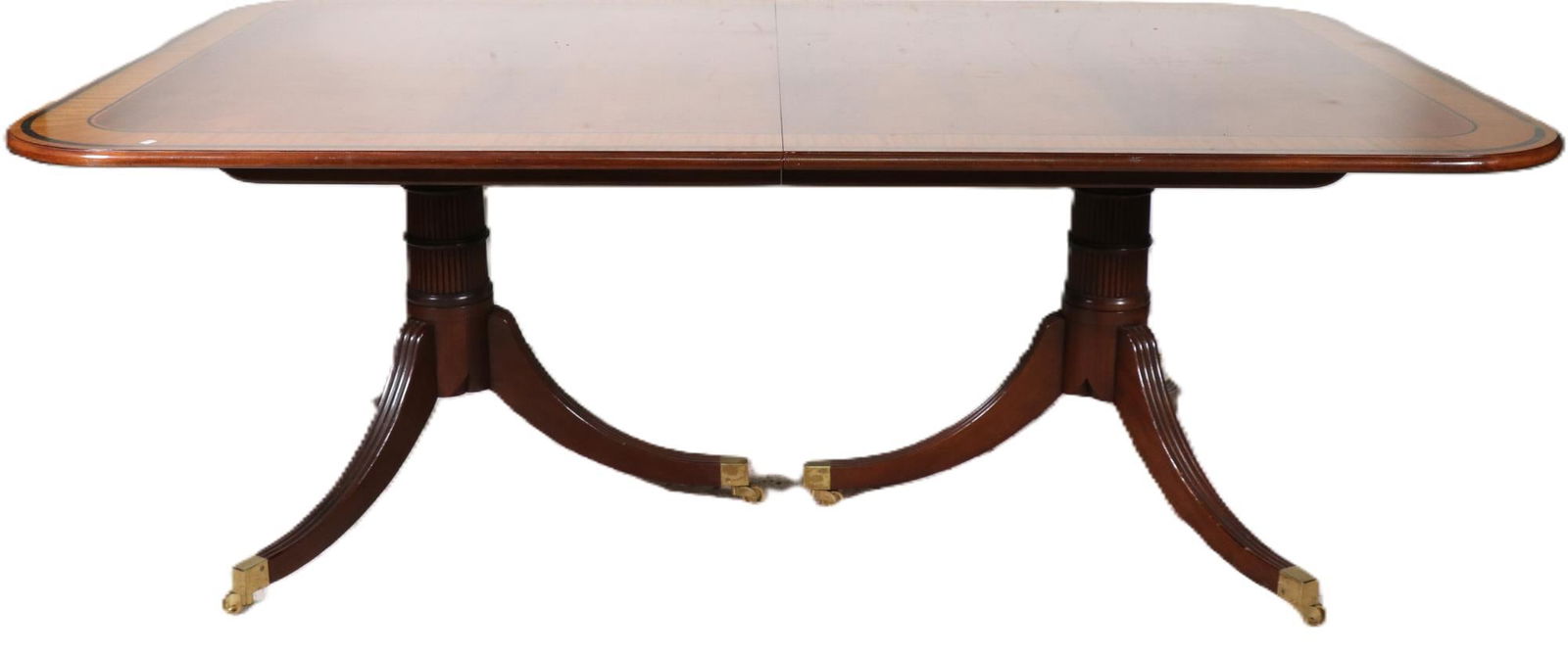 BAKER COLONIAL INLAID DOUBLE PEDESTAL DINING TABLE (1 of 9)