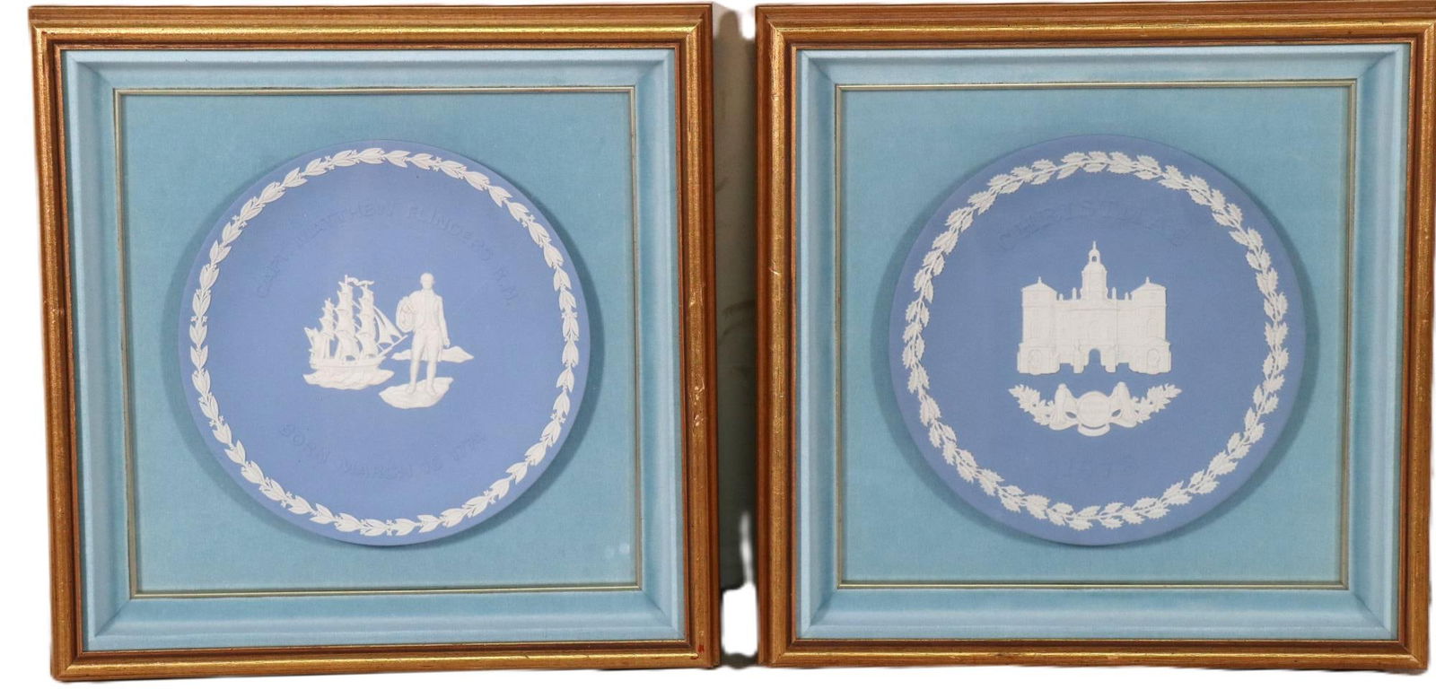 WEDGEWOOD JASPERWARE SET OF 2 FRAMED (1 of 5)