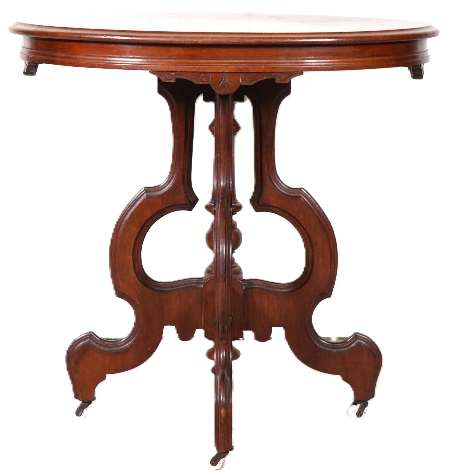VICTORIAN OVAL TABLE ON CASTERS (1 of 4)
