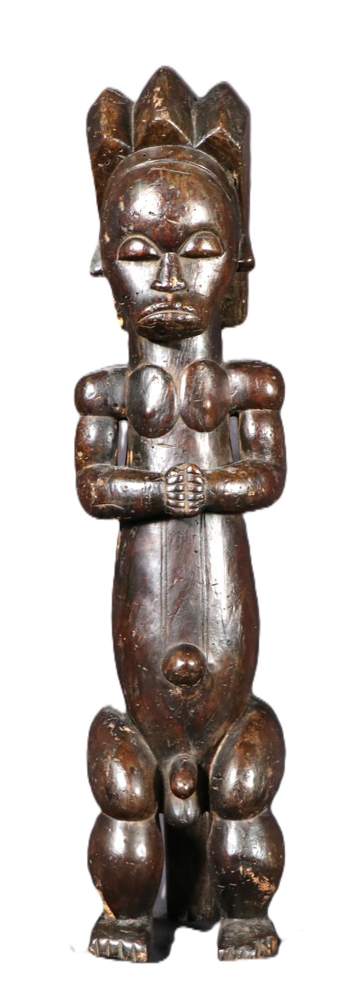 WOOD CARVED AFRICAN GUARDIAN FIGURE (1 of 5)