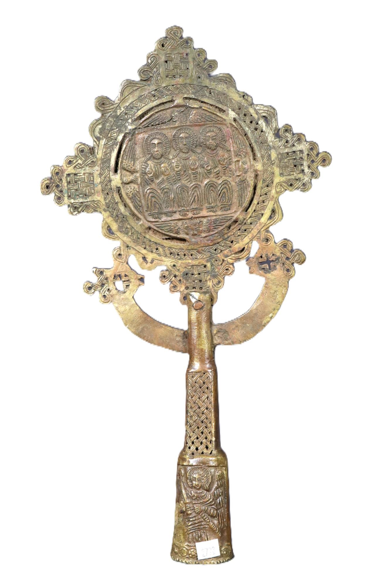 COPTIC BRASS CROSS TOP OF ANTIQUE STAFF (1 of 4)