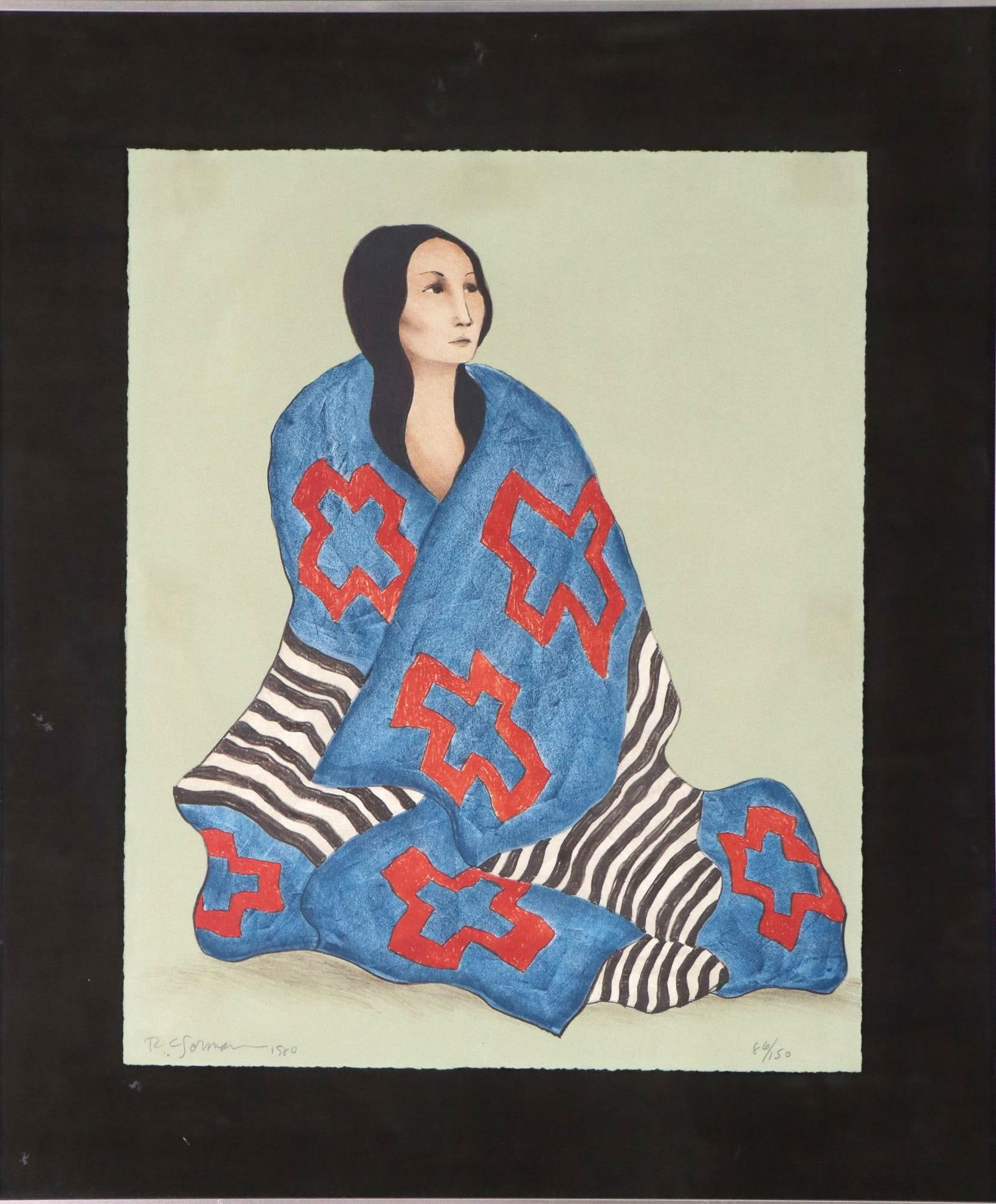 R. C. GORMAN CHIEF'S BLANKET, 1980: R. C. GORMAN CHIEF'S BLANKET, 1980. Height: 27 in. by Width: 22 1/2 in.