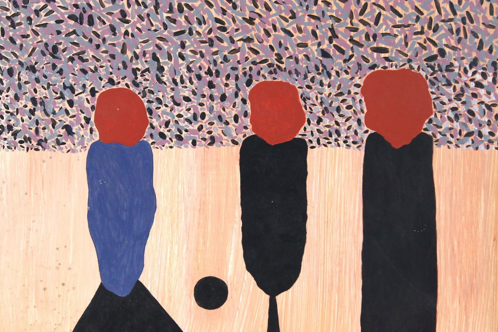 THREE FIGURED ABSTRACT ACRYLIC ON BOARD (1 of 2)