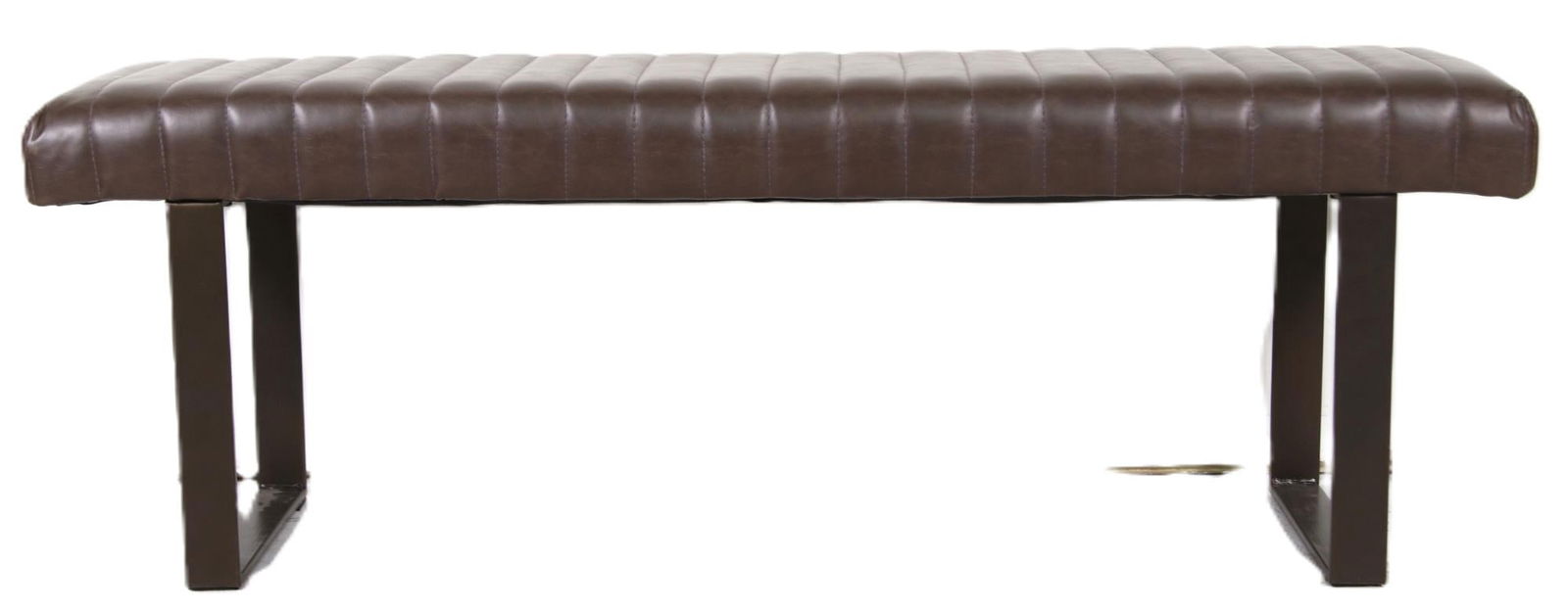 LEATHER BENCH WITH METAL BASE (1 of 3)