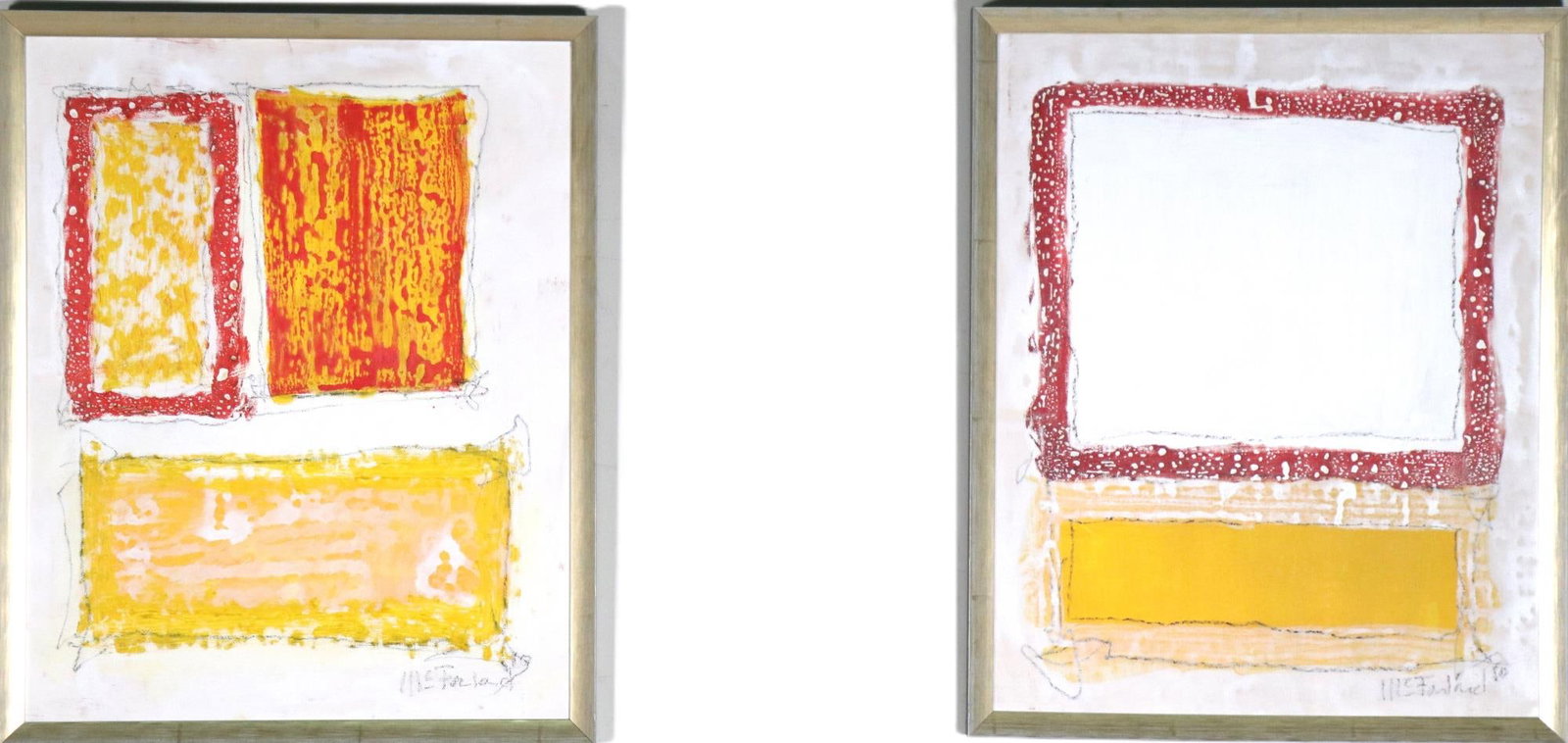 VAN MCFARLAND III - PAIR OF YELLOW RECTANGLES ART: VAN MCFARLAND III PAIR OF YELLLOW RECTANGLES Height: 21 in. by Width: 17 in