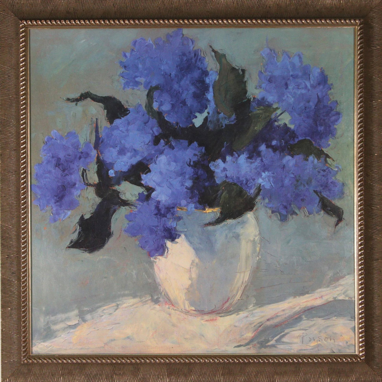 DALE PAYSON FLOWER STILL LIFE PAINTING: DALE PAYSON FLOWER STILL LIFE PAINTING Height: 36" in. by Width: 36" in. by Depth: 2