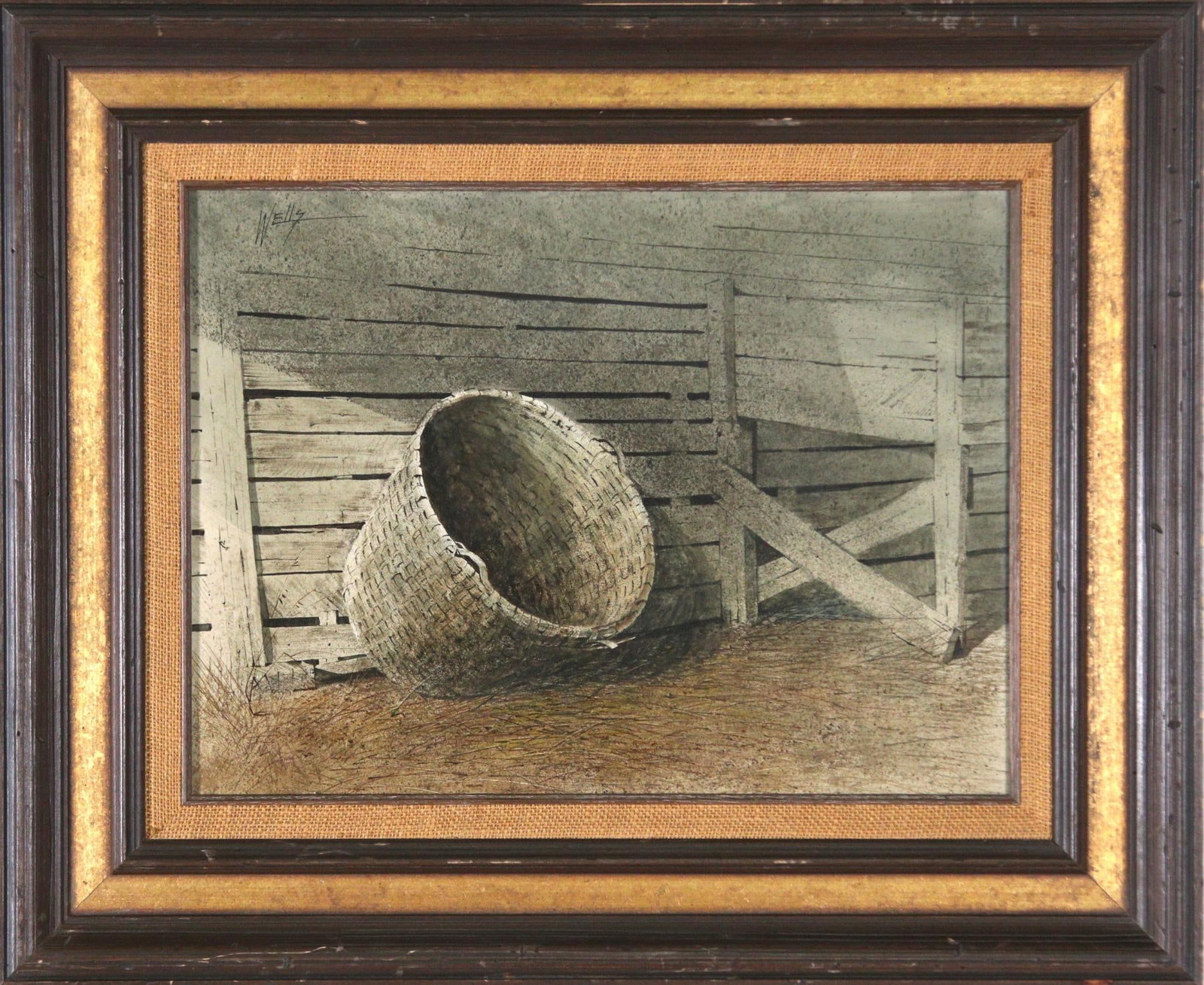 RONNIE WELLS OIL PAINTING (BASKET): RONNIE WELLS OIL PAINTING (BASKET) Height: 22" in. by Width: 27"