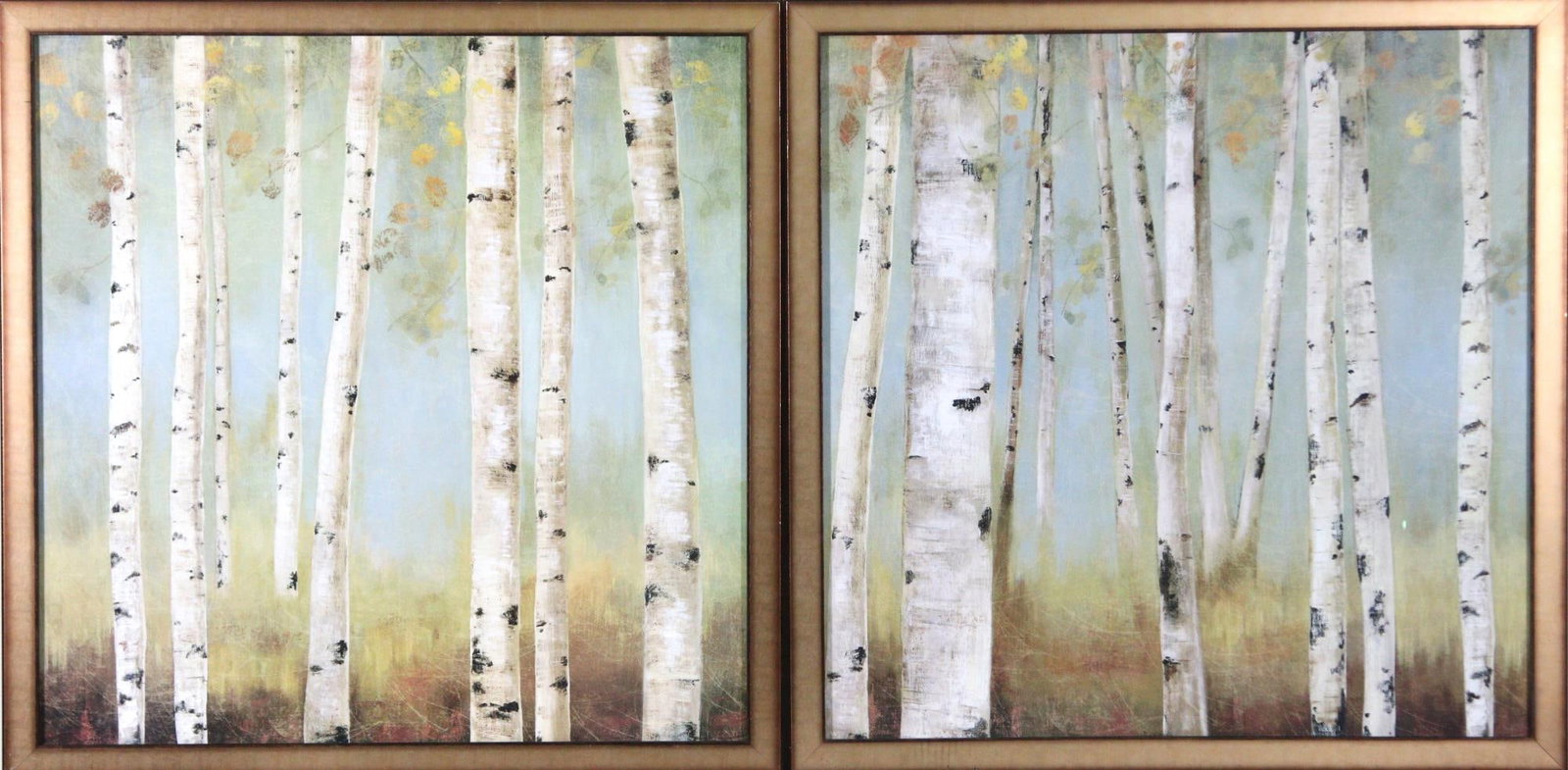 PAIR OF BIRCH FOREST PRINTS: PAIR OF BIRCH FOREST PRINTS Height: 29 in. by Width: 29 in.