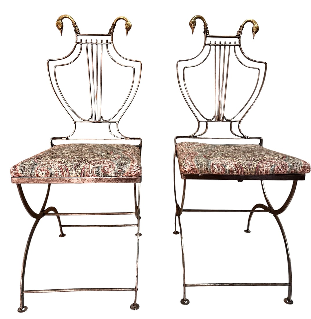 PAIR OF VINTAGE NEOCLASSICAL STYLE FOLDING CHAIRS (1 of 5)